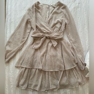 Preppy animal print beige mini dress! Adult size XS brand TJ Maxx